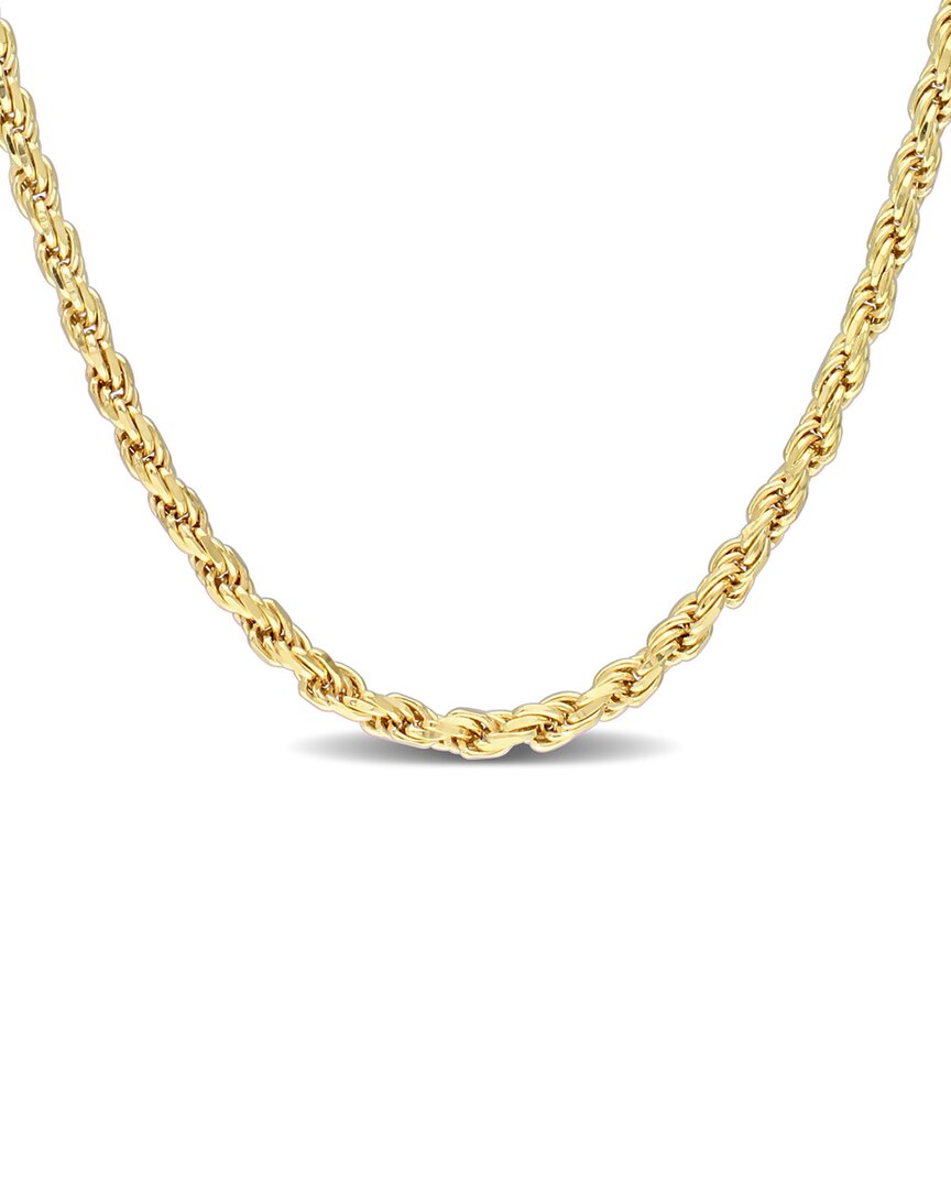 Shop Italian Silver 18k Over  Rope Chain Necklace