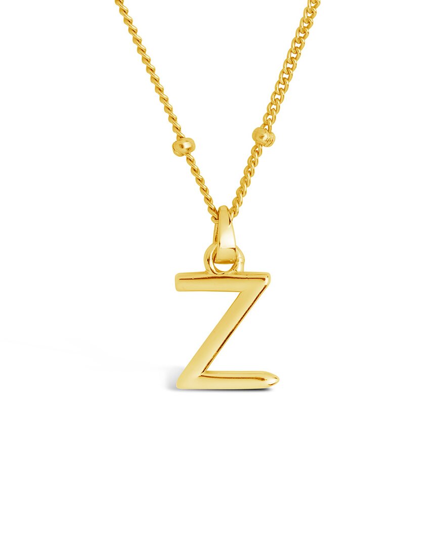 Sterling Forever 14k Over Silver Initial With Beaded Chain Necklace (a-z)