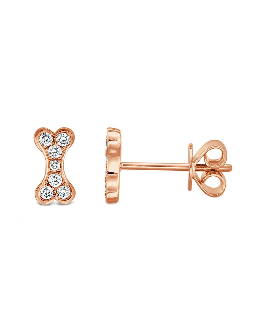 Sabrina Designs 14k Rose Gold 0.14 Ct. Tw. Diamond Dog Bone Earrings