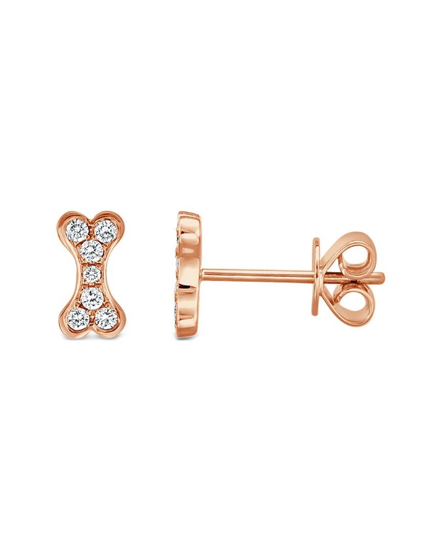 Sabrina Designs 14k 0.14 Ct. Tw. Diamond Dog Bone Studs In Gold