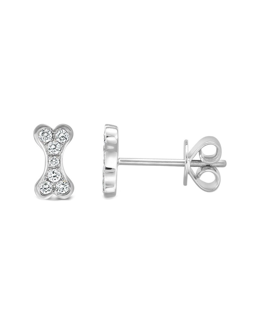Sabrina Designs 14k 0.14 Ct. Tw. Diamond Dog Bone Studs