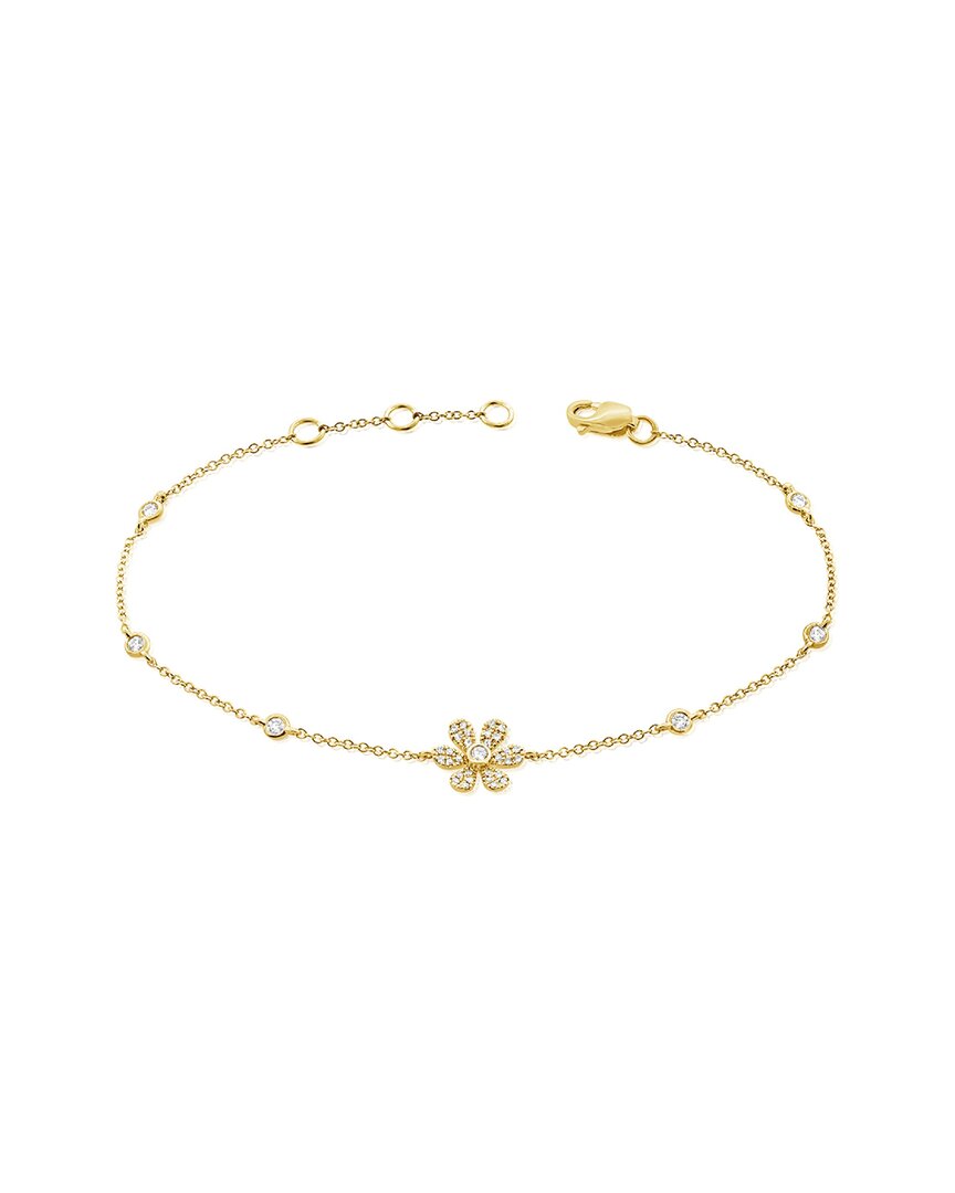 Sabrina Designs 14k 0.21 Ct. Tw. Diamond Flower Bracelet