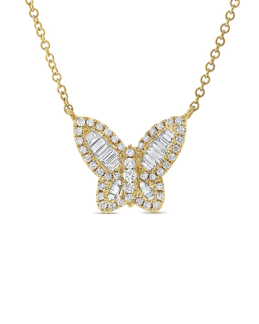 Sabrina Designs 14k 0.41 Ct. Tw. Diamond Butterfly Necklace