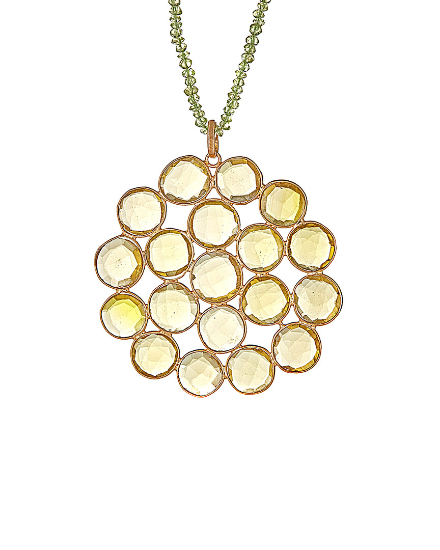 Image of Forever Creations Gold Over Silver . ct. tw. Lemon Topaz in Necklace