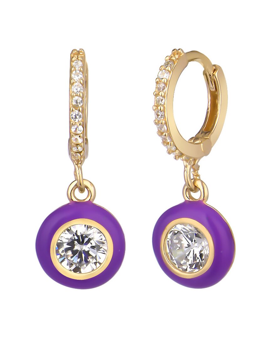 Gabi Rielle 14k Vermeil Cz & Enamel Drop Earrings