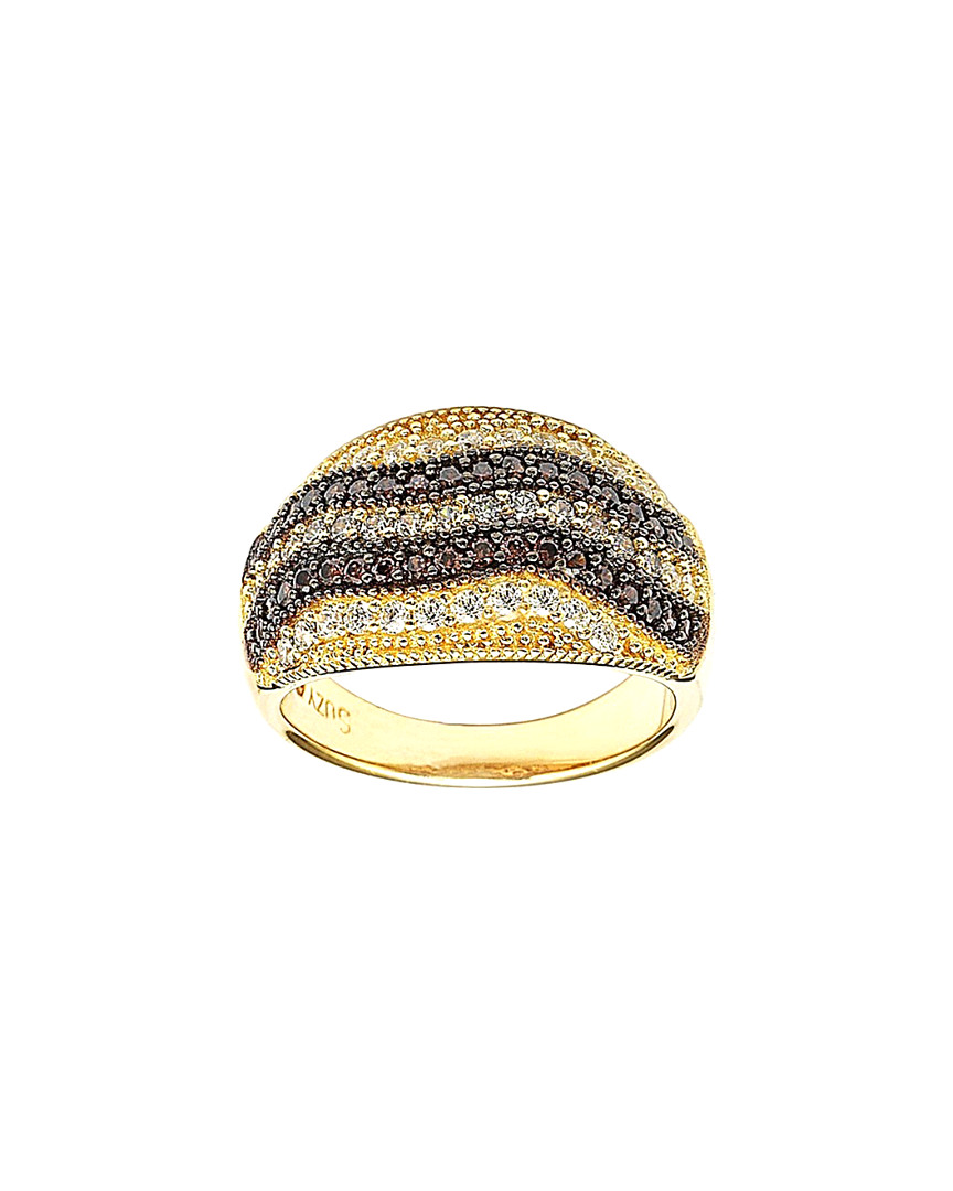 Suzy Levian Gold Over Silver Cz Ring