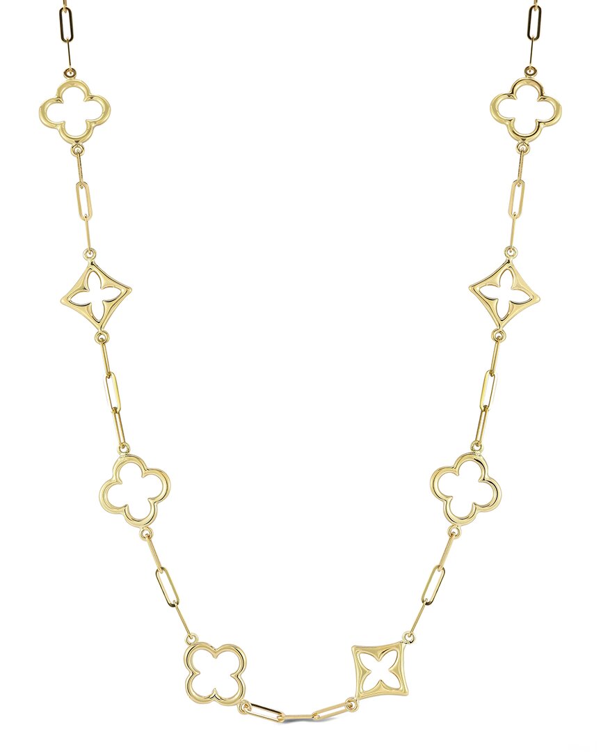 Ember Fine Jewelry 14k Gold Clover Station Necklace