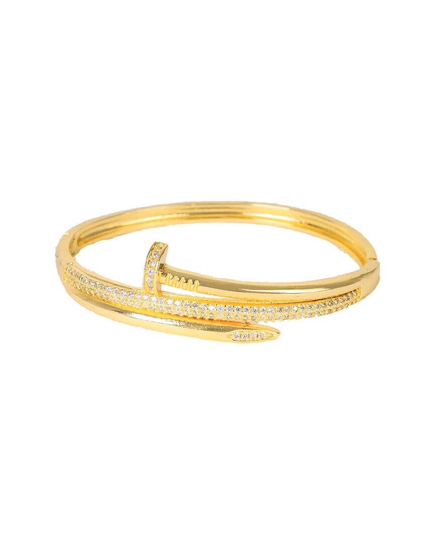 Liv Oliver 18k Plated Cz Modern Bangle Bracelet In Gold