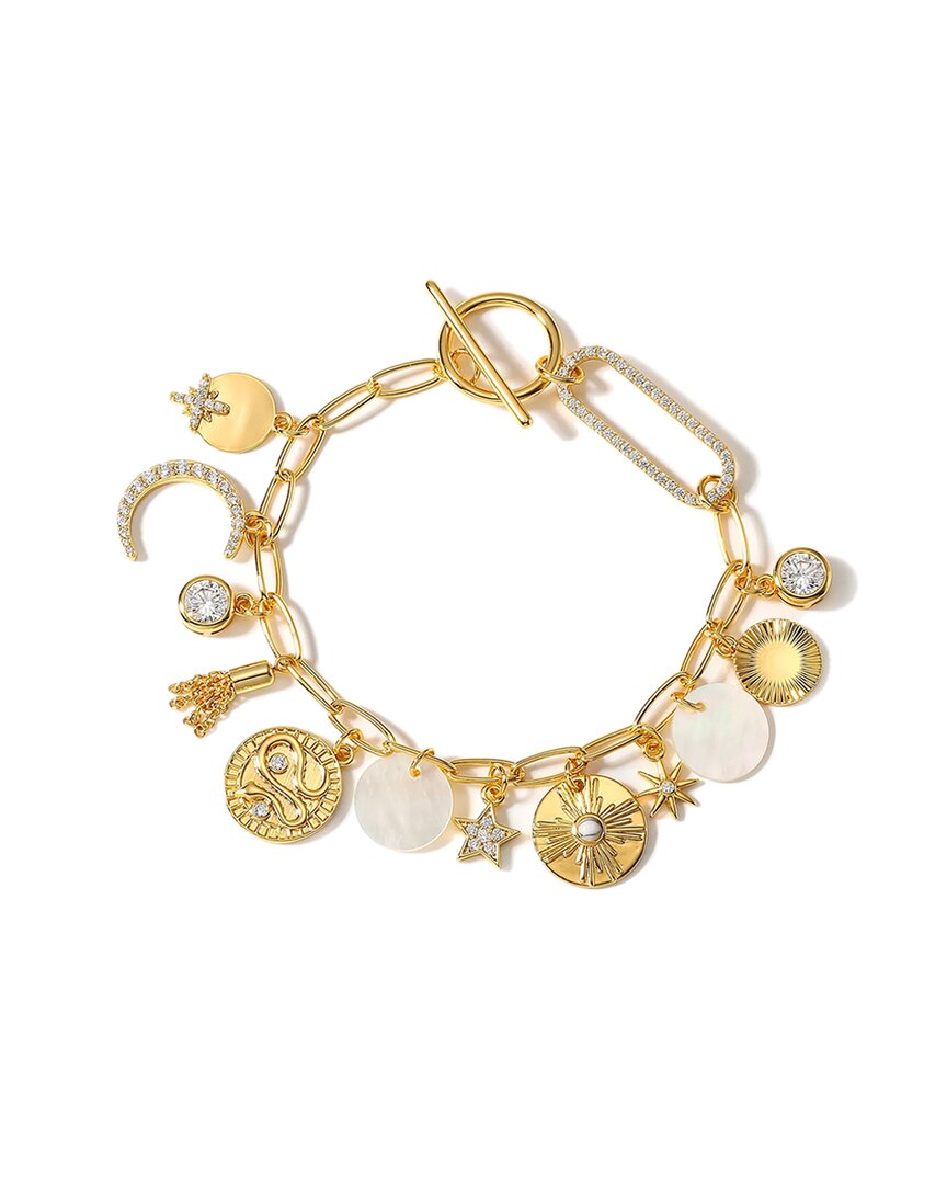 Liv Oliver 18k Plated Lucky Charm Bracelet In Gold