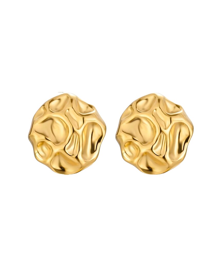 Liv Oliver 18k Plated Hammered Studs In Gold