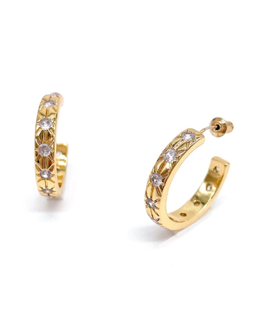 Adornia 14k Plated Starburst Hoops