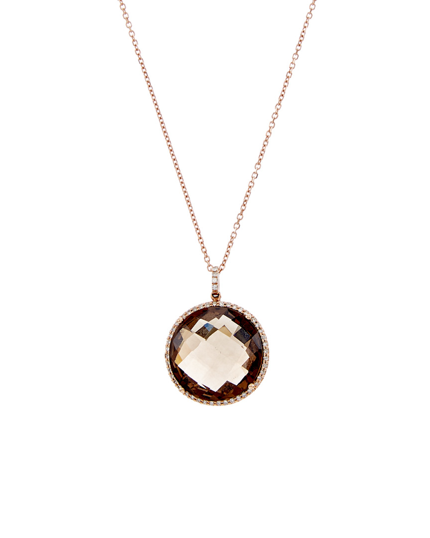 Diana M. Fine Jewelry 14k Rose Gold 11.16 Ct. Tw. Diamond & Topaz Necklace