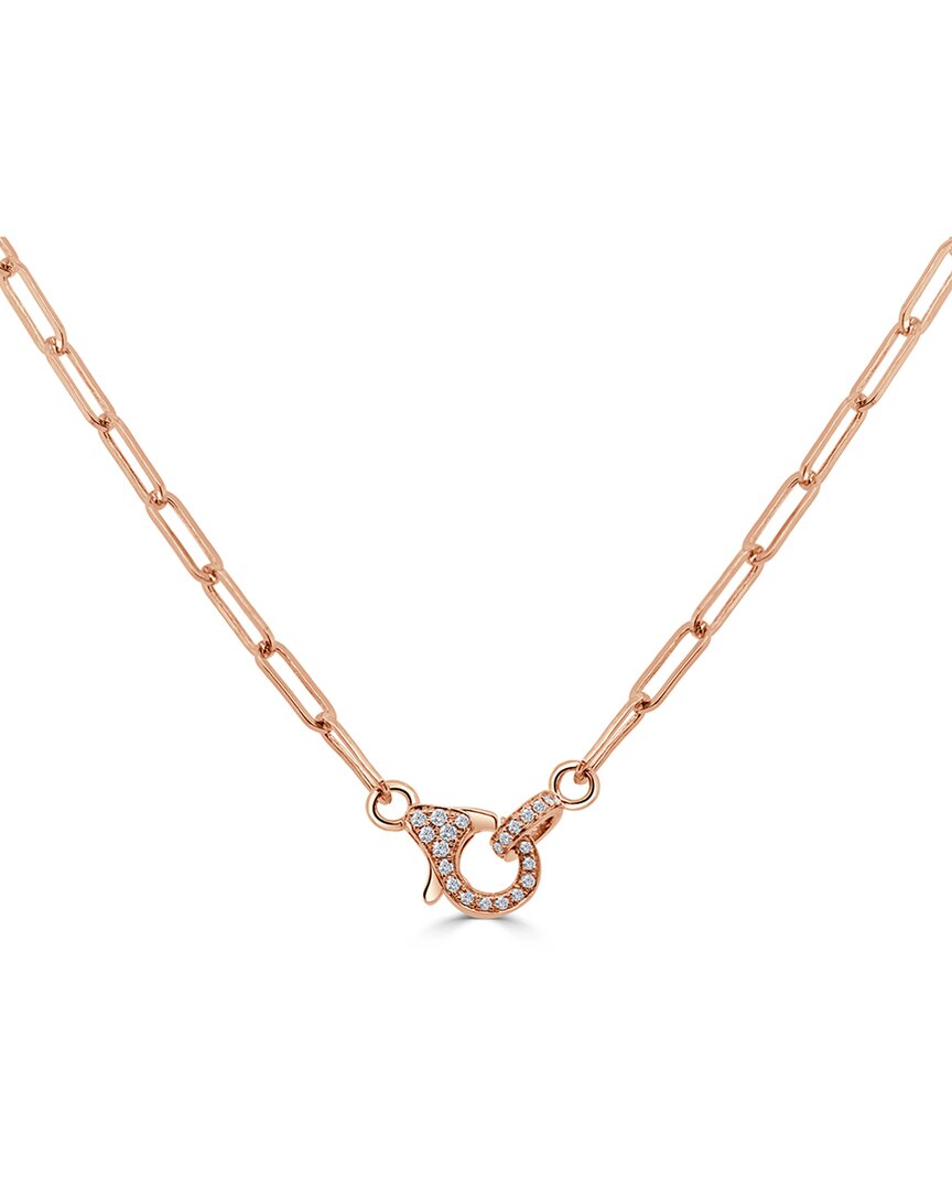 Sabrina Designs 14k Rose Gold 0.13 Ct. Tw. Diamond Lobster Necklace