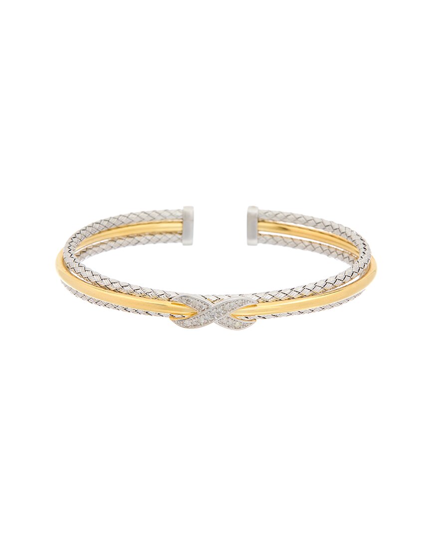 Meshmerise 18k Over Silver 0.20 Ct. Tw. Diamond Bangle