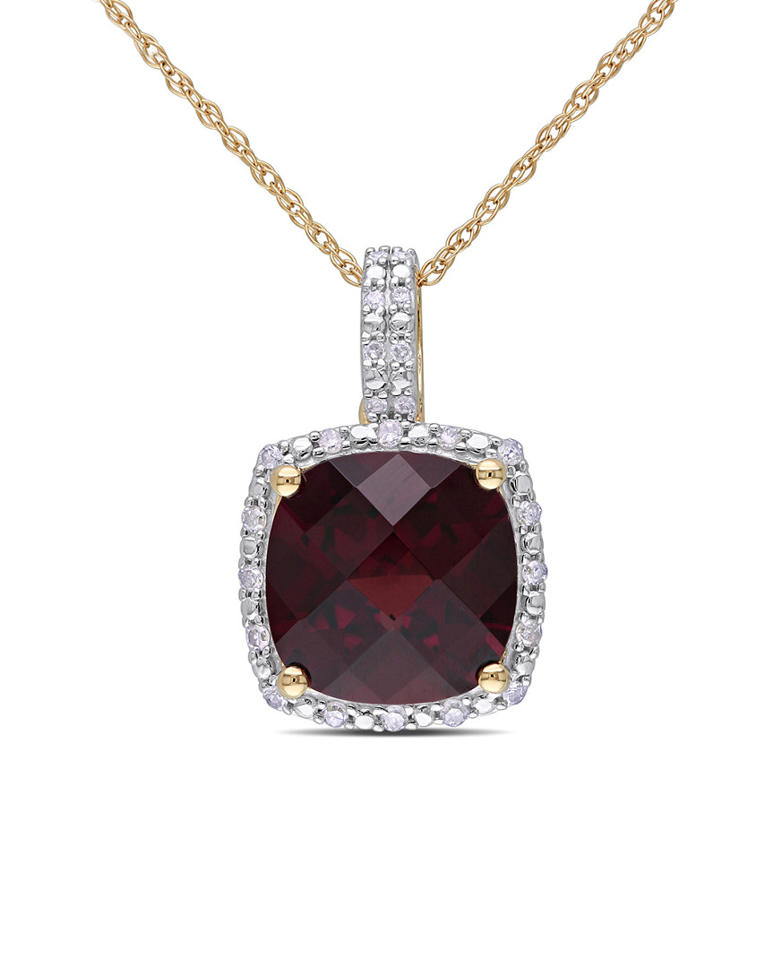 Rina Limor 10k 4.85 Ct. Tw. Diamond & Garnet Pendant Necklace