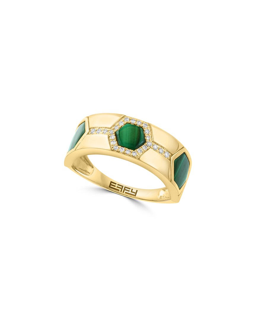 EFFY FINE JEWELRY EFFY FINE JEWELRY 14K 1.98 CT. TW. DIAMOND & MALACHITE RING
