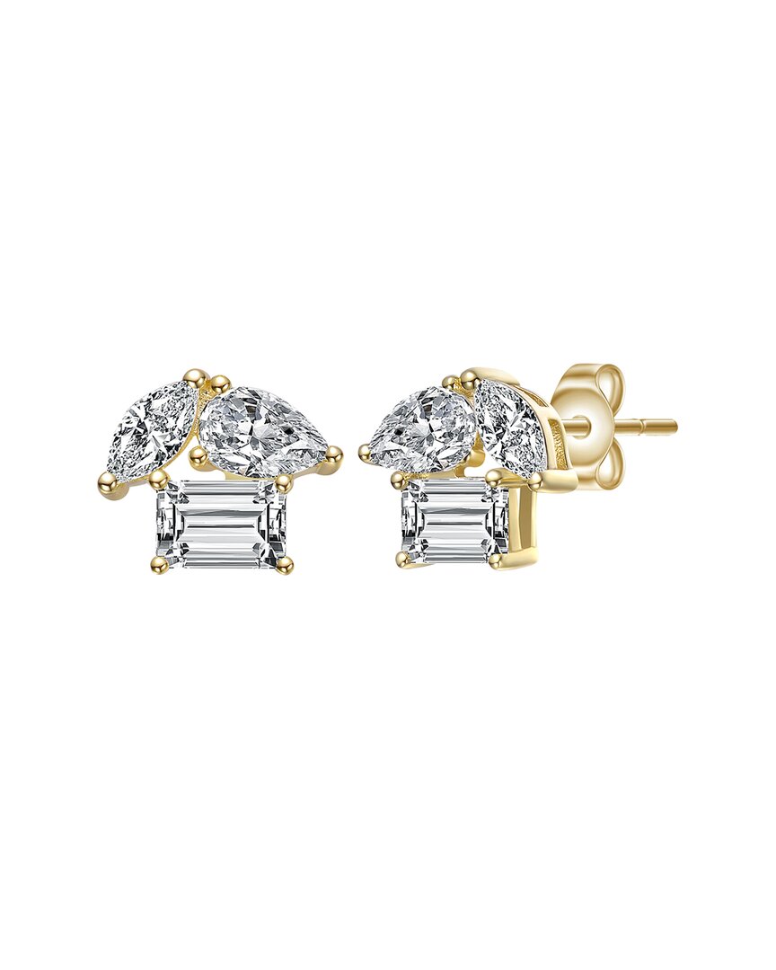 Genevive 14k Over Silver Cz Studs