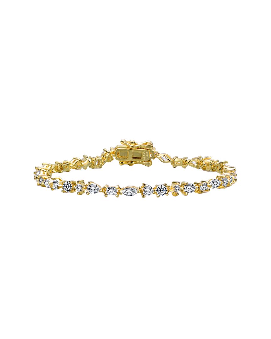 Genevive 14k Over Silver Cz Tennis Bracelet