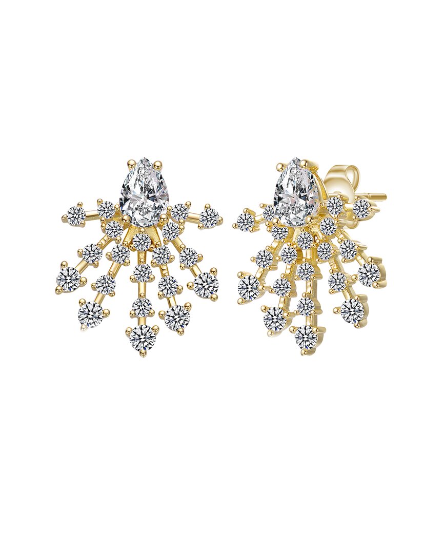 Genevive 14k Over Silver Cz Statement Earrings