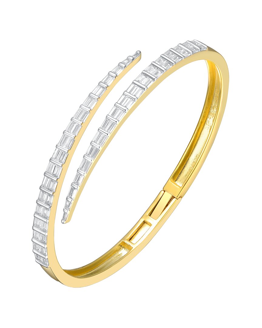 Genevive 14k Over Silver Cz Statement Bracelet
