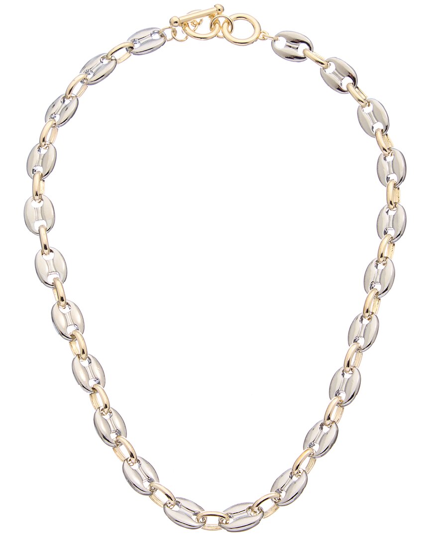 Juvell 18k Two-tone Plated Puffed Mariner Necklace