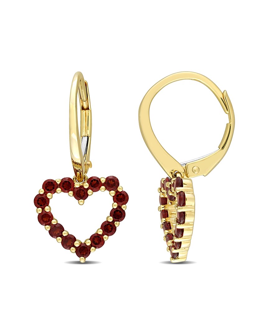 Rina Limor 10k 1.12 Ct. Tw. Garnet Heart Earrings