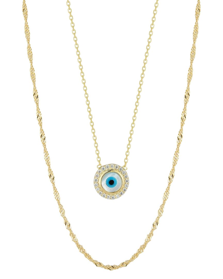 Glaze Jewelry 14k Over Silver Cz Evil Eye Necklace Set