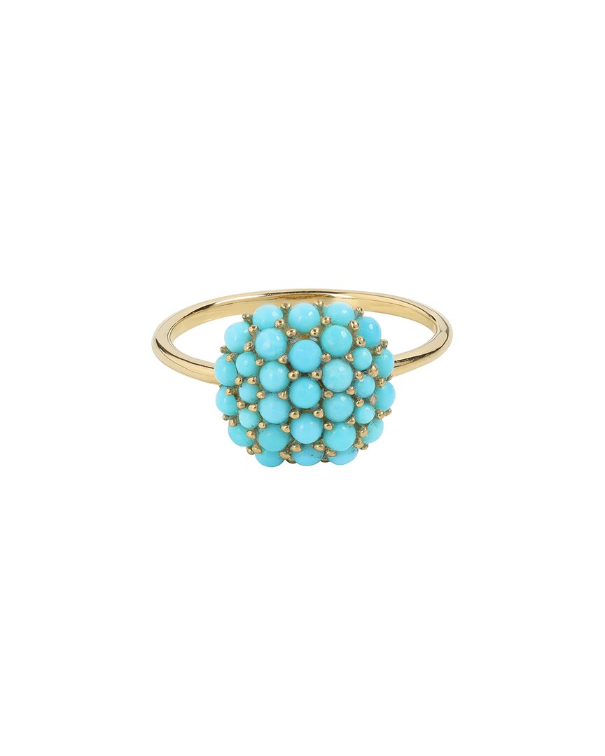 Tiramisu Gold Over Silver 0.97 Ct. Tw. Sleeping Beauty Turquoise Ring