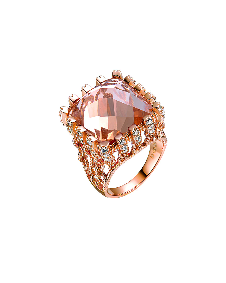 Genevive 14k Rose Gold Vermeil Cz Ring