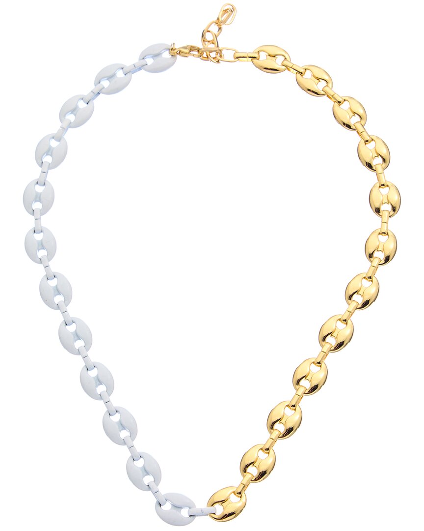 Juvell 18k Plated Enamel Puffed Mariner Necklace