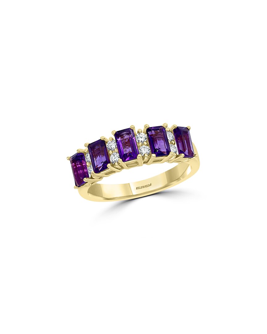 Effy Fine Jewelry 14k 1.14 Ct. Tw. Diamond & Amethyst Ring