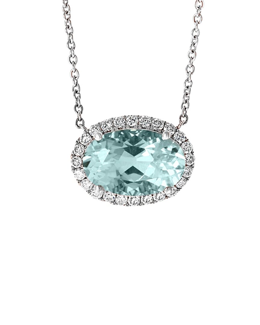 Effy Fine Jewelry 14k 3.34 Ct. Tw. Diamond & Aquamarine Necklace