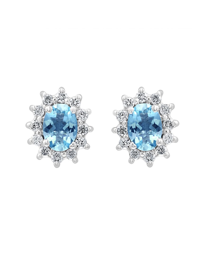 Shop Effy Fine Jewelry 14k 1.97 Ct. Tw. Diamond & Aquamarine Earrings