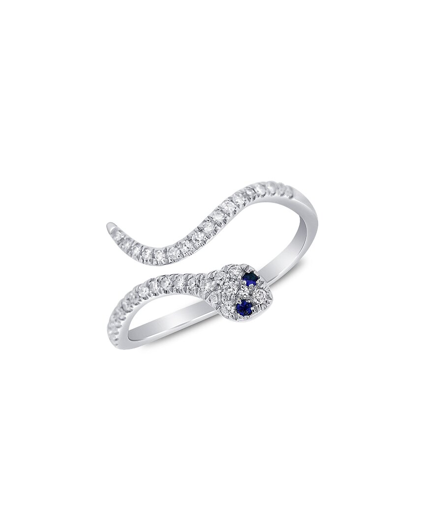 Sabrina Designs 14k 0.23 Ct. Tw. Diamond & Sapphire Snake Ring