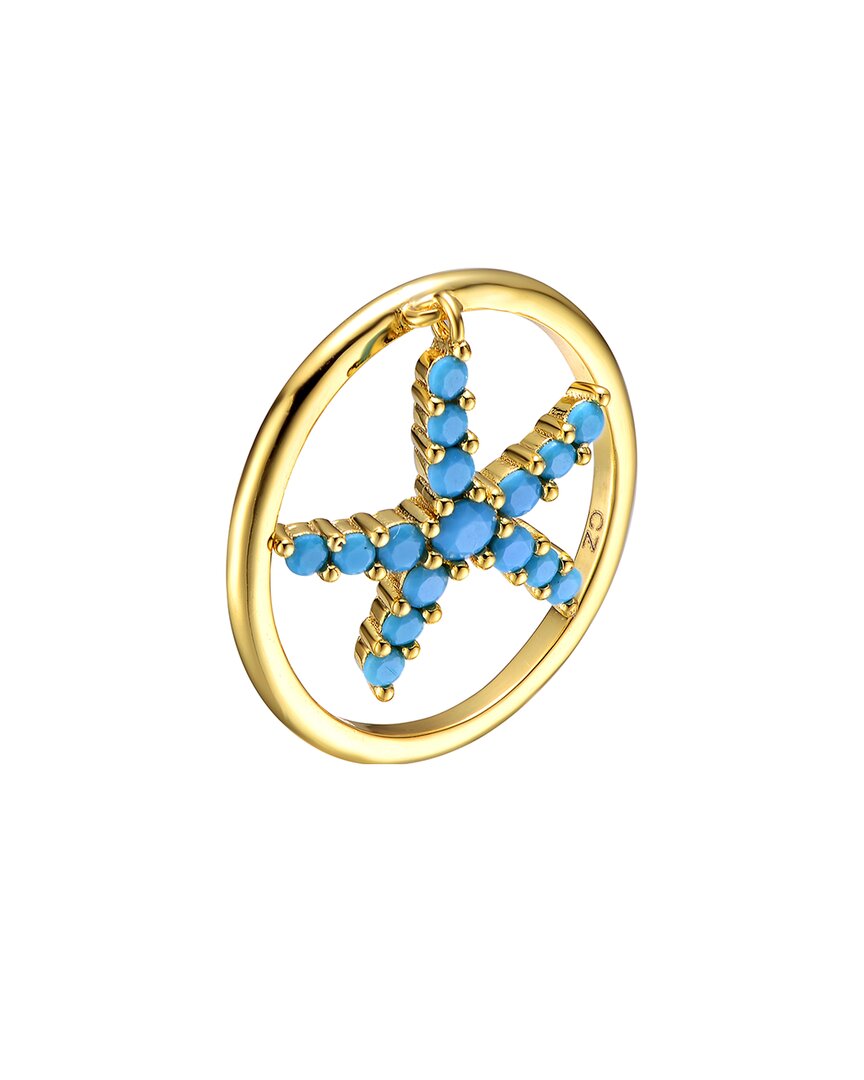 Rachel Glauber 14k Plated Turquoise Ring