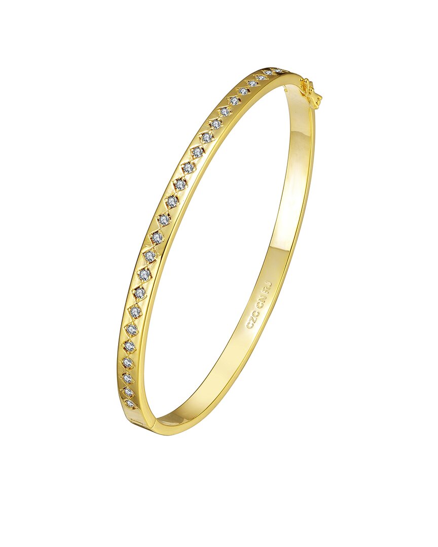 Rachel Glauber 14k Gold Plated Cubic Zirconia Bangle Bracelet