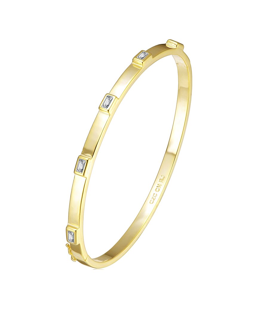 Rachel Glauber 14k Gold Plated Cubic Zirconia Bangle Bracelet