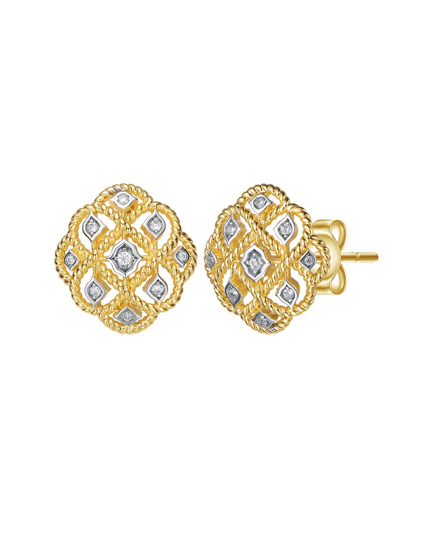 Rachel Glauber Two-tone Plated Cz Studs