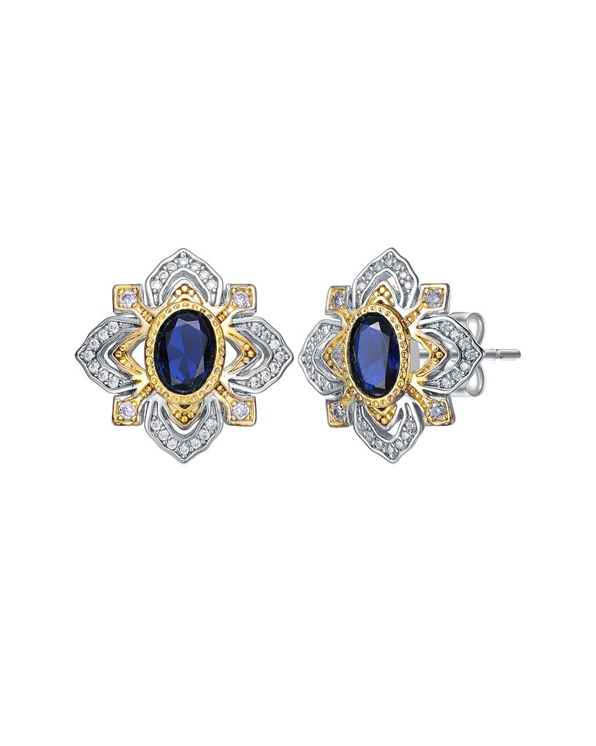 Rachel Glauber Two-tone Plated Cz Studs