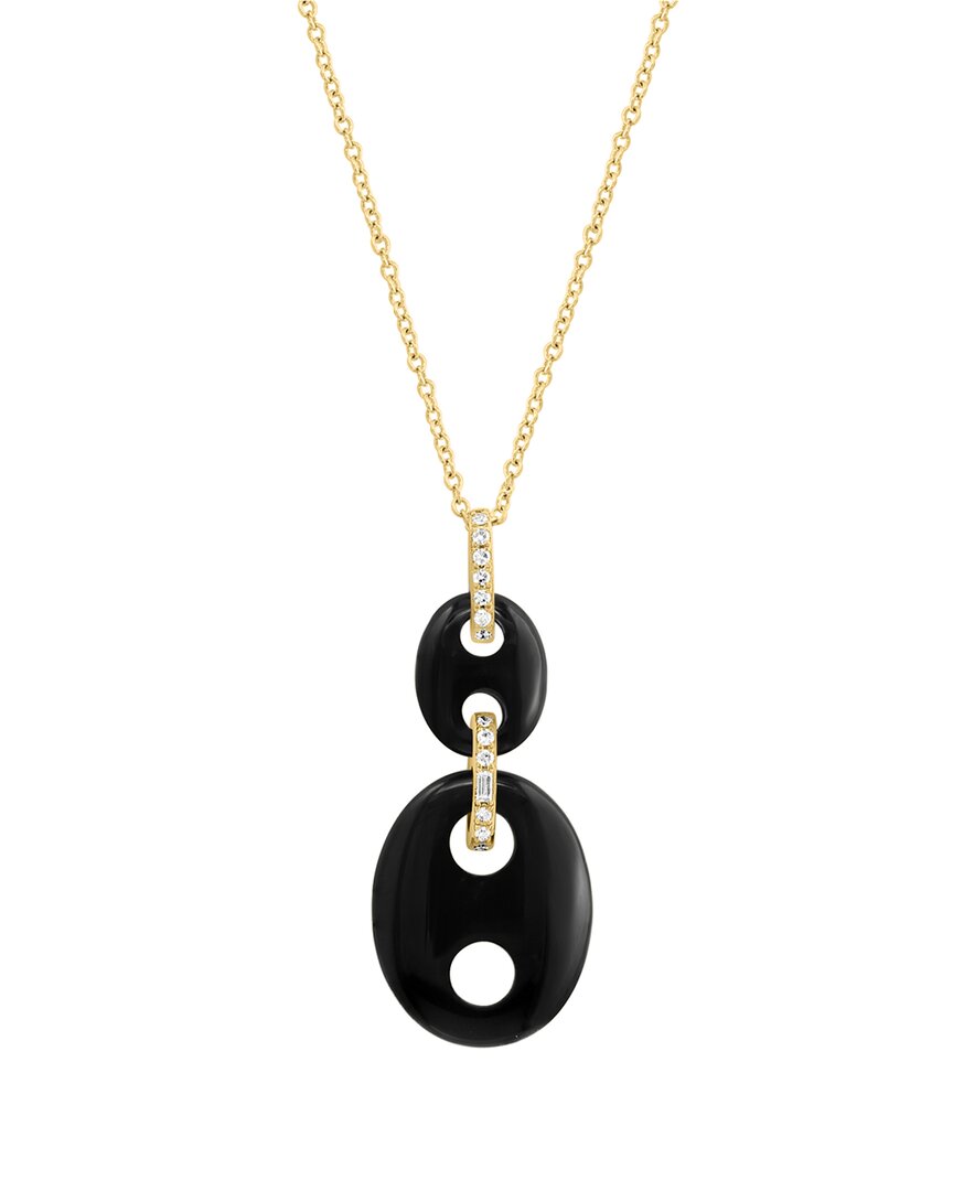 Effy Fine Jewelry 14k 7.57 Ct. Tw. Diamond & Onyx Pendant Necklace