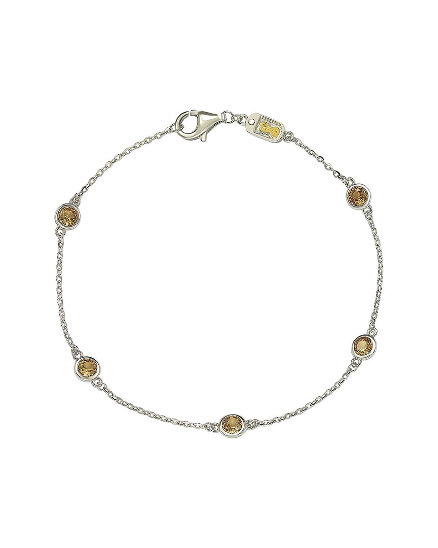Suzy Levian Silver 0.02 Ct. Tw. Diamond & Sapphire Bracelet