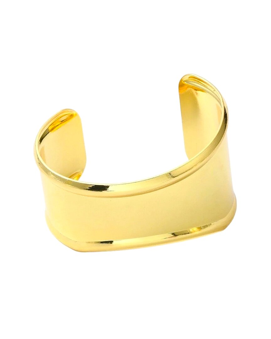 Liv Oliver 18k Plated Asymmetric Bangle Bracelet In Gold