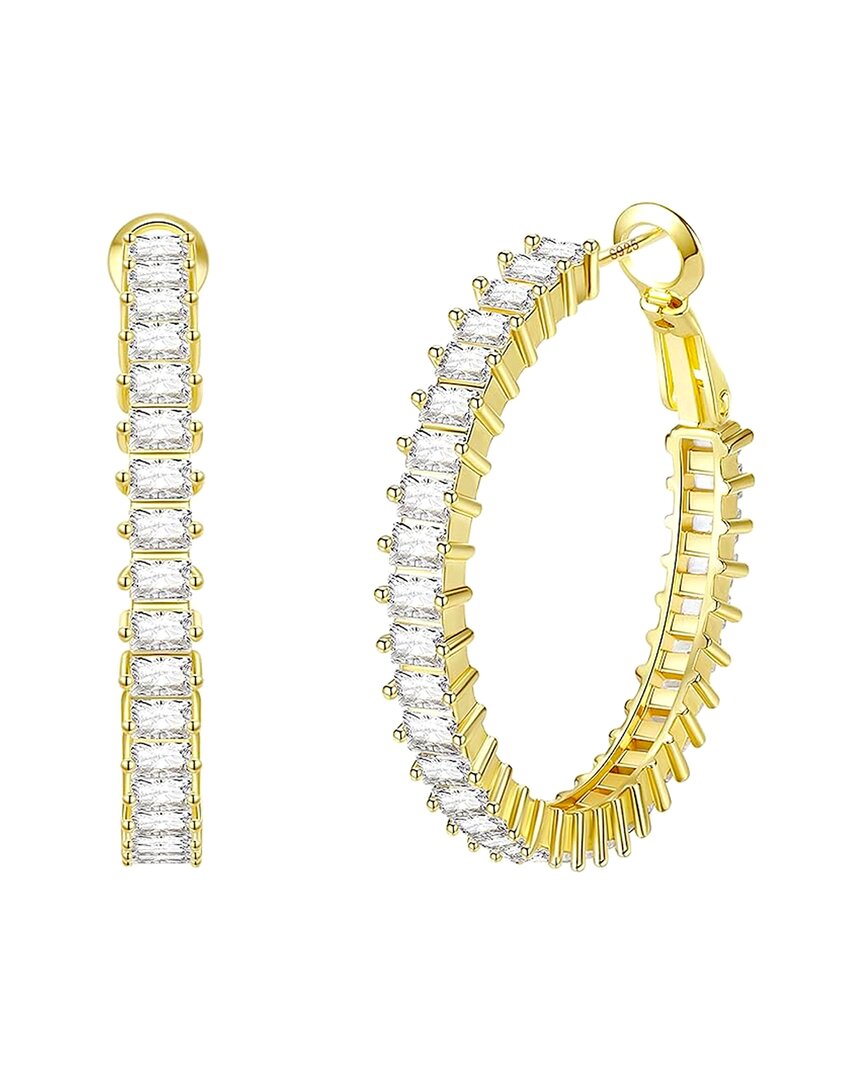 Liv Oliver 18k Plated Cz Hoops In Gold