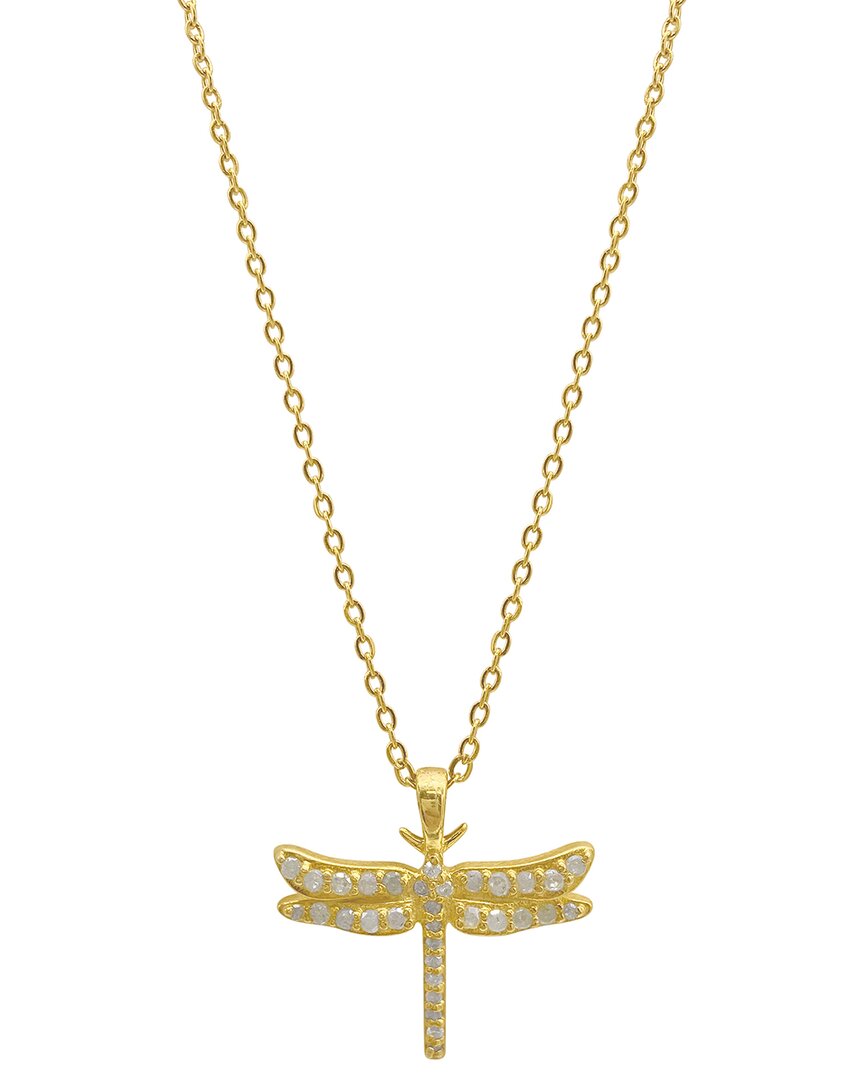 Adornia Fine 14k Over Silver 0.15 Ct. Tw. Diamond Dragonfly Necklace