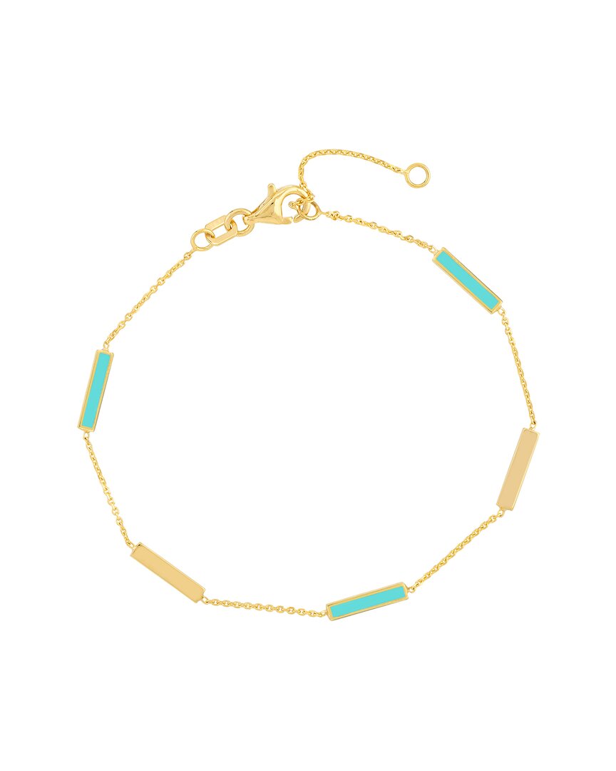 Pure Gold 14k Bar Station Bracelet
