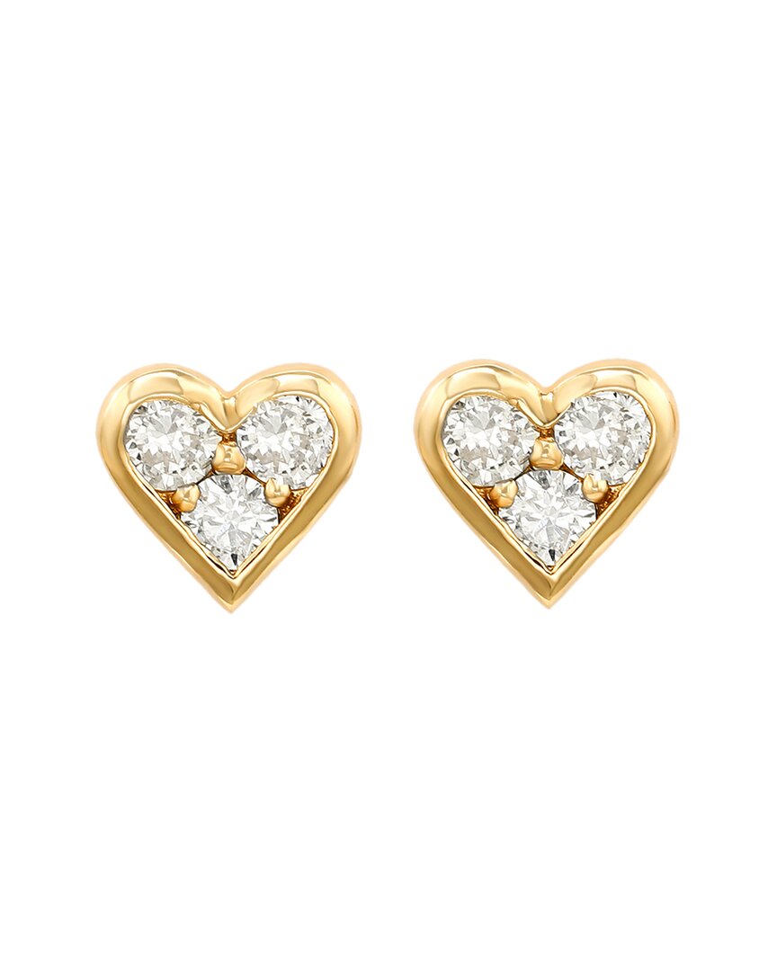 Suzy Levian 14k 0.30 Ct. Tw. Diamond Heart Studs