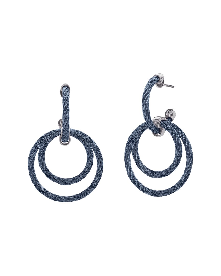 Alor Petite Triple Drop Hoop Earring In Blueberry In Blue