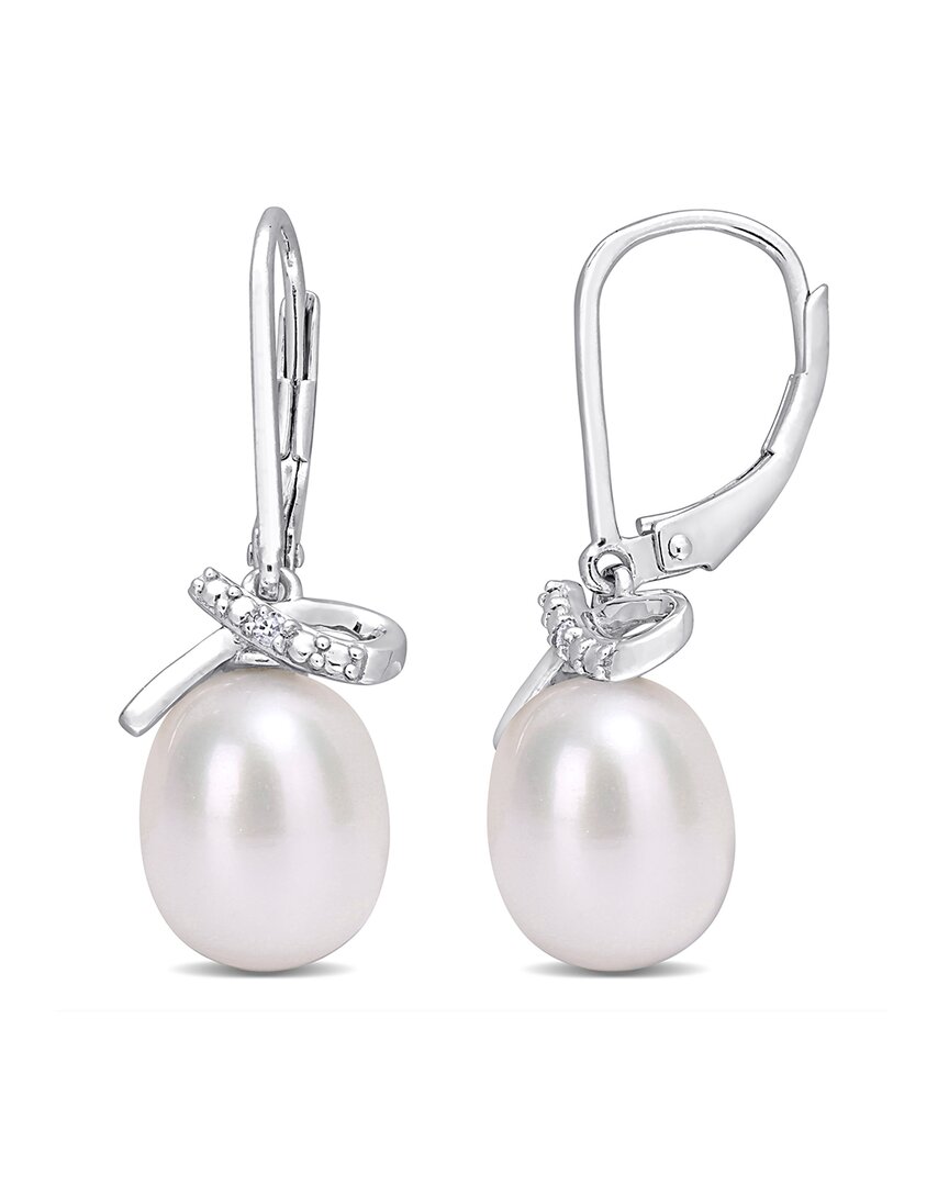 Rina Limor Silver 7.5-8mm Pearl Earrings