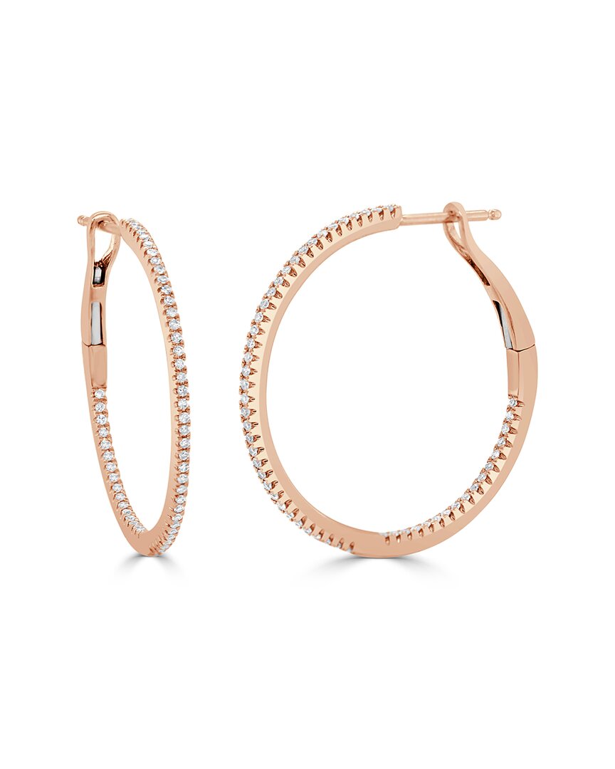 Sabrina Designs 14k Rose Gold 0.34 Ct. Tw. Diamond Hoops