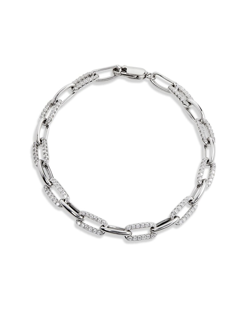 Savvy Cie Silver Cz Link Bracelet